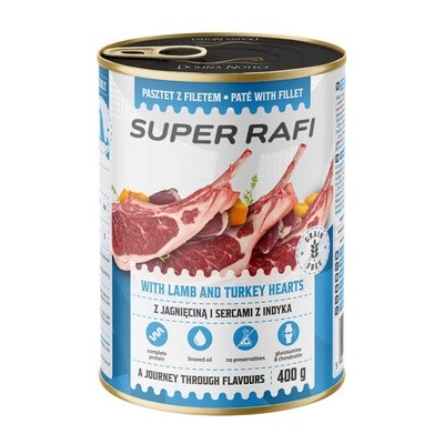 Super Rafi s jahňacími a morčacími srdcami 400 g