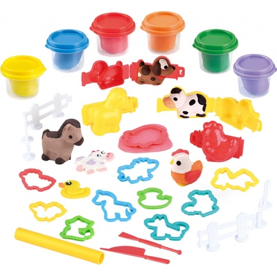 Playgo Plastelína farma 6x56g