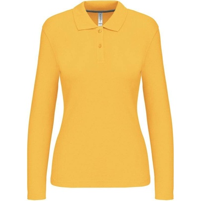 Kariban K244 Dámske piqué polo s dlhým rukávom žltá