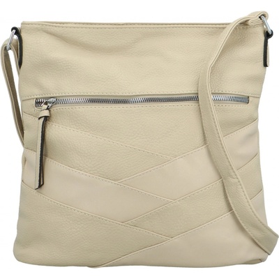 Stylová dámská koženková crossbody kabelka Felici světle béžová