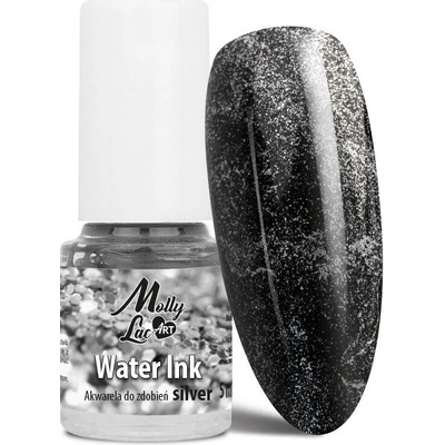 MollyLac ART Water Ink Akvarelová farba na zdobenie SILVER, 5ml