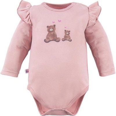 Eevi Body s dlhým rukávom Hearts&Bears ružové