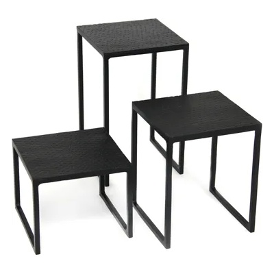 Horecano К-кт стойки за блок маса квадрат 3бр. ЧЕРЕН МАТ (12, 7x12, 7xh10, 16cm, 12, 7x12, 7xh15.24, 12, 7x12, 7xh20, 32cm)-SG-79956(S3)(A, B, C) (0184190)