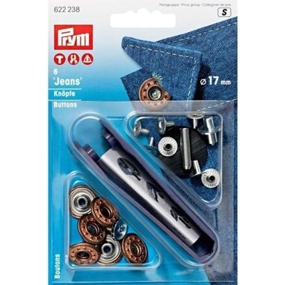 Knoflíky kovové JEANS - 17 mm - PRYM varianta měď