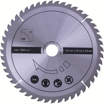 Scheppach pilový kotouč na dřevo, TCT pr. 255/30/2,8, 48 zubů