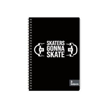 Image 1 of Sentio Тетрадка със спирала Skate 17х25см, 3 теми, 105 листа