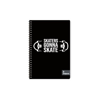 Sentio Тетрадка със спирала Skate 17х25см, 3 теми, 105 листа