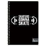 Sentio Тетрадка със спирала Skate 17х25см, 3 теми, 105 листа