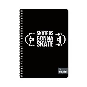 Sentio Тетрадка със спирала Skate 17х25см, 3 теми, 105 листа