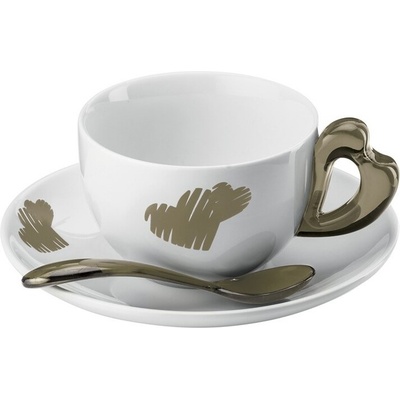 Guzzini Чаши за капучино Love с чинийки пясъчни 2 бр (11440039)