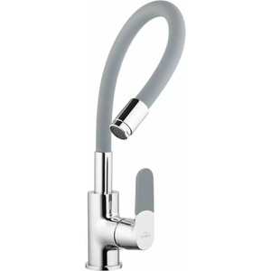INVENA Кухненски смесител с гъвкав чучур Invena Joga сив - хром (BZ-32-L05-C)