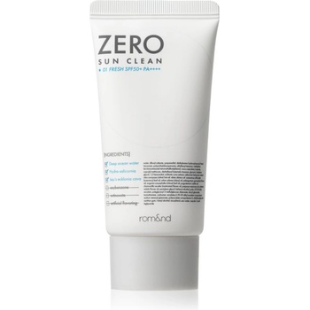 rom&nd Zero Sun Clean минерален защитен флуид за лице SPF 50+ цвят 01 Fresh 50ml