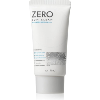 rom&nd Zero Sun Clean минерален защитен флуид за лице SPF 50+ цвят 01 Fresh 50ml