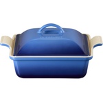 Le Creuset Heritage Форма за печене квадратна с капак, 23 см, тъмносин (71005252200080)