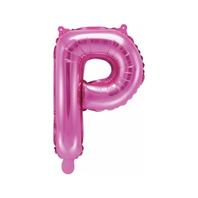 PartyDeco Fóliový balón Mini Písmeno P 35 cm ružový