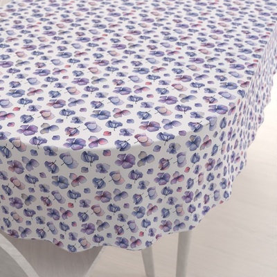 Biante Dekorační oválný ubrus Porto PRT-024 Modré okvětní lístky na bílém 130x220 cm