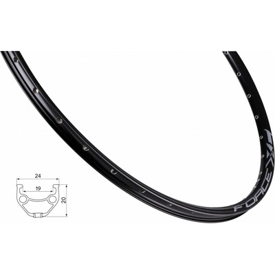 Ráfik Force XC BASIC DISC 622x19 36dier, čierny