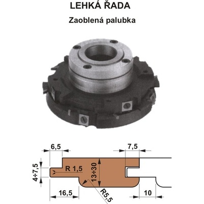 Sada fréz na pero a drážku s VBD 560 CF 180x40 / 4z - Zaoblená palubka SOFT - LEHKÁ ŘADA