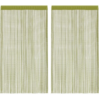 vidaXL Пердета ресни, 2 бр, 140x250 см, зелени (132413)