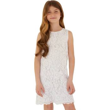 Guess Дантелена нежна рокля в бяло за момиче Guess