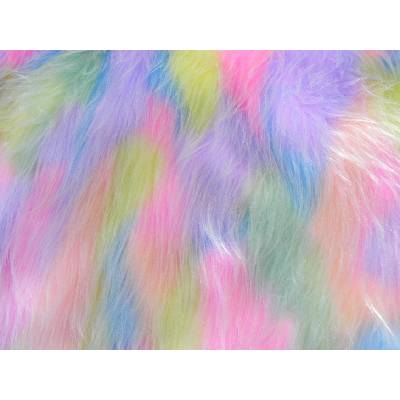 Umelá kožušina, viacfarebná, JEDNOROŽEC, 45 mm vlas metráž: min. 0,2 bm