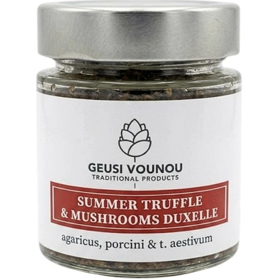 Geusi Vounou | Houbová duxelles s hřibem a černým lanýžem jemná houbová směs • 80 % žampionů • 5 % hřibu • 5 % černého lanýže • řecký původ • 120 g – Zboží Dáma