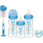 Dr. Brown's Комплект от 3 броя шишета Dr. Brown's Options+ - Wide-Neck, със залъгалка и четка, Blue (WB03620-INTLX) - ozone
