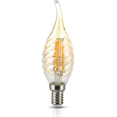 V-TAC žiarovka sviečková LED Filament E14 4W, 2200K, 350lm, VT-1947