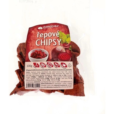 Damodara Chipsy hrachové s červenou řepou 100 g