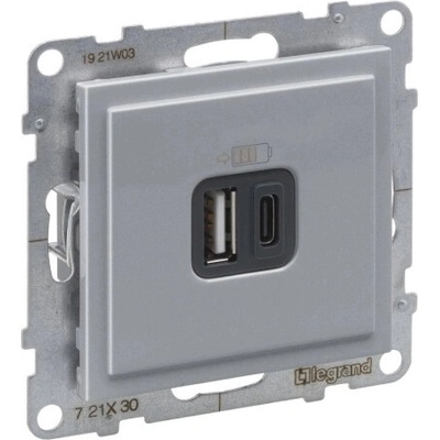 Legrand SUNO nabíječka USB A+C hliník 721330