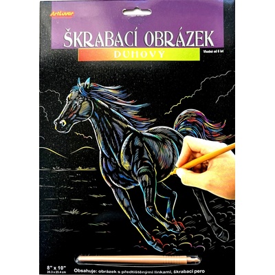 Creatoys Škrabovací obrázek duhový Kůň v běhu – Zboží Mobilmania