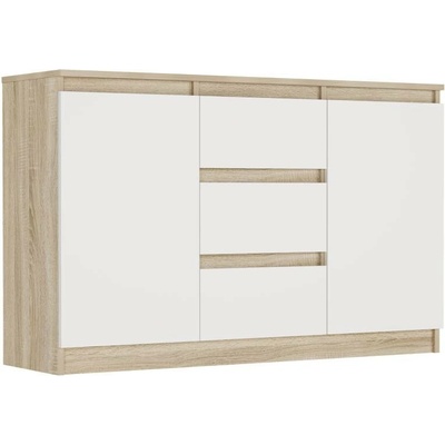 Framire Komoda sonoma mix bílá 120 x 76 x 33 cm R-120-S3