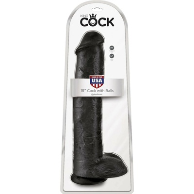 King Cock 15" penis s semenníkmi čierny