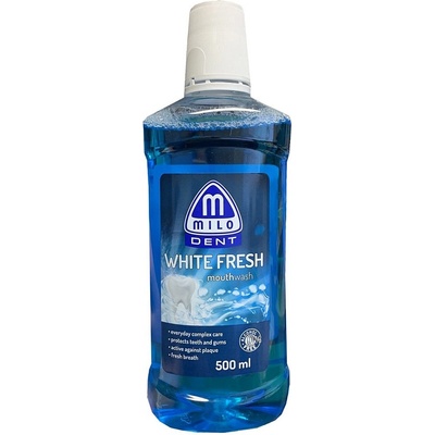 Milo Dent White Fresh ústná voda 0% alkoholu 500 ml
