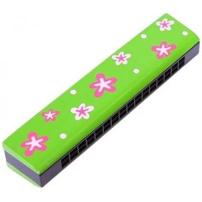 Bigjigs Toys Bigjigs- Зелена дървена хармоника (BJ191_2)