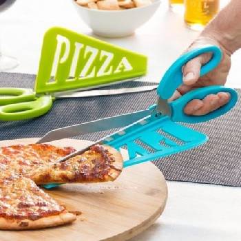 Nožnice s lopatkou na pizzu Zelená