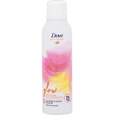 Dove Bath Therapy Glow Shower & Shave Mousse пяна за душ и бръснене с аромат на червен портокал и ревен 200 ml за жени
