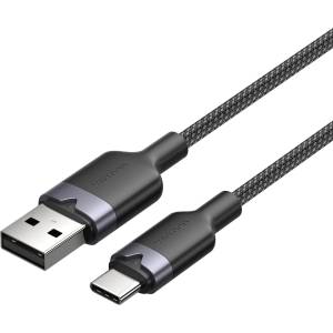 Vention USB-A 2.0/M - USB-C/M, 2 m, (черен, 3A), кабел