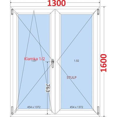 SMART Balokonove dveře dvoukřídlé Otevíravé a sklopné 130x160 cm bílé