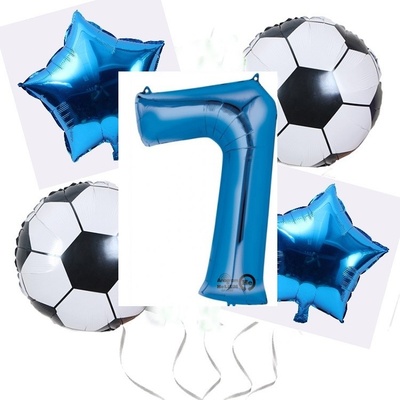 Balónkový set Fotbal modrý 7.narozeniny