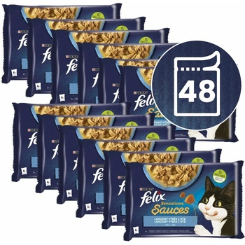 Felix Sensations Sauces s treskou a sardinkami v omáčce 48 x 85 g