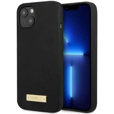 GUESS Кейс Guess GUHMP13SSPLK за iPhone 13 mini 5.4", черен / черен, твърд, Silicone Logo Plate MagSafe (3666339056810)