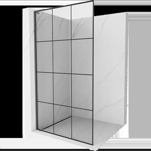Mexen Kioto L душова преграда Walk-in 110 x 200 см, черна решетка, четкано в цвят gun gray - 800-110-103-66-77 (800-110-103-66-77)
