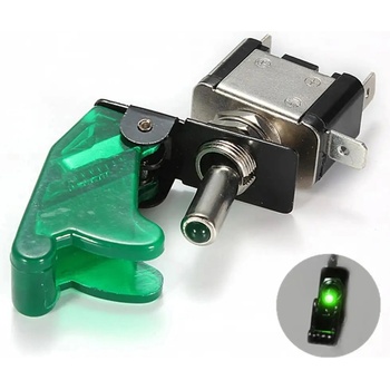 Taxnele Превключвател за включване/изключване със защитен предпазител / 12v 20a зелен (6327-3)