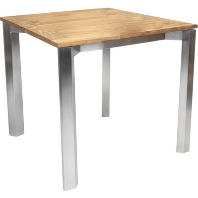 Stern Jídelní stůl Penta, Stern, čtvercový 90 x 90 x 73 cm, rám nerezová ocel, deska teak