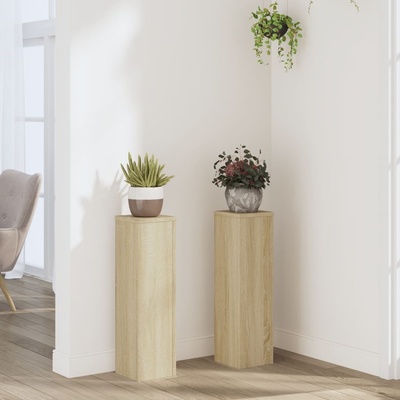 vidaXL Стойки за растения 2 бр дъб сонома 17x17x60 см инженерно дърво (852935)