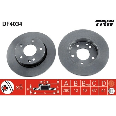 Brzdový kotúč TRW DF4034