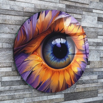 Art gift Кръгло стъклено пано - Окото на природата