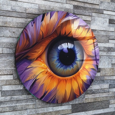 Art gift Кръгло стъклено пано - Окото на природата