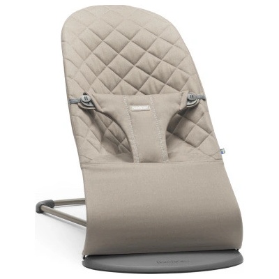 BabyBjörn Lehátko Bouncer Bliss Woven Sand grey Petal – Zboží Dáma